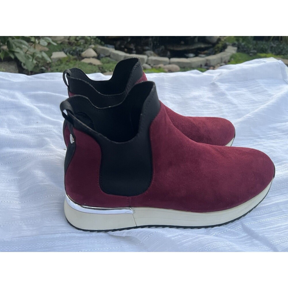 Kenneth Cole Reaction Cameron Chelsea Jogger Burgundy Ankle Boots Women 8.5